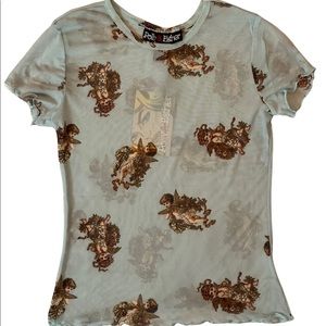 Teal Blue Shear Short Sleeve Shirt